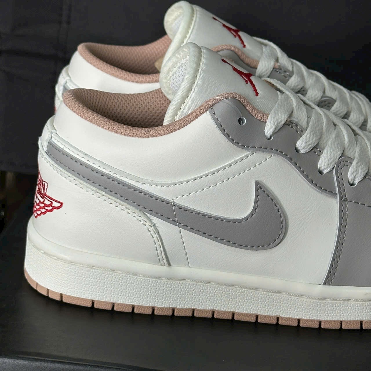 Giày Nike Air Jordan 1 Low Red College Grey - Koisneaker - Ảnh 5