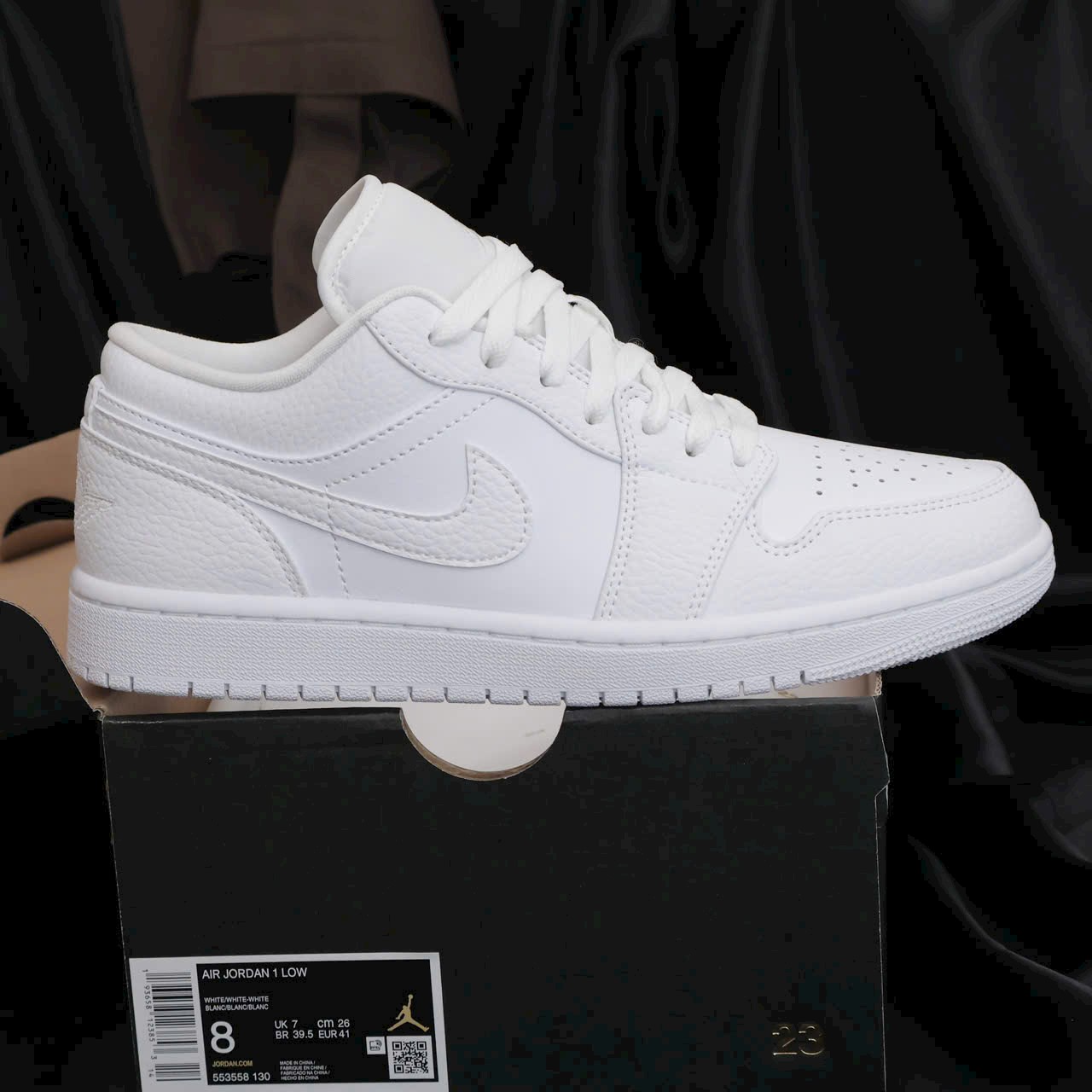 Giày Nike Air Jordan 1 Low màu Triple White, Trắng Full Thấp Cổ - KoiSneaker