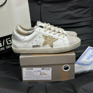 Giày Sneaker Golden Goose Superstar màu trắng, sao kim tuyến vàng - Koisneaker